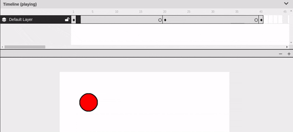 A ball that bounces smoothly. As it does so, the ball changes color from red to blue and then back again.
